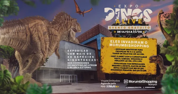 “Dinos Alive”: uma viagem no tempo para as Férias do MorumbiShopping