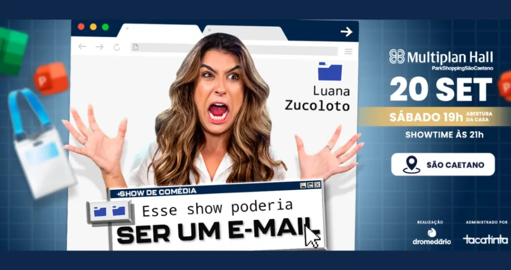 Banner do evento Luana Zucoloto - Esse Show poderia ser um E-mail