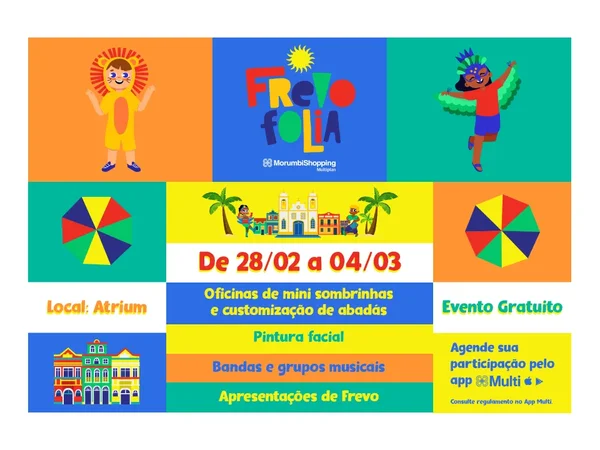 Frevo Folia: o Carnaval do MorumbiShopping com muita diversão para os pequenos!